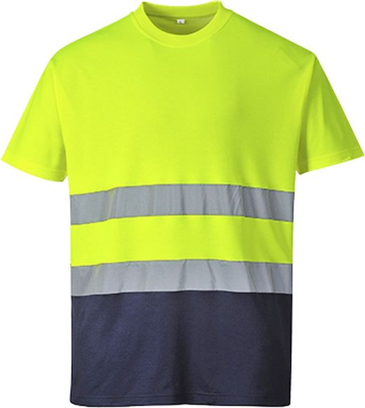 Zweifarbiges Baumwoll-Comfort-T-Shirt