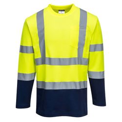 Camiseta bicolor Cotton Comfort manga larga