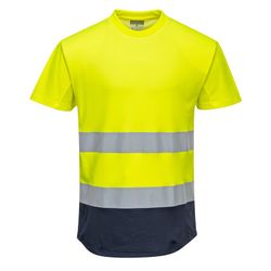Zweifarbiges Mesh T-Shirt