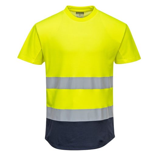 Zweifarbiges Mesh T-Shirt