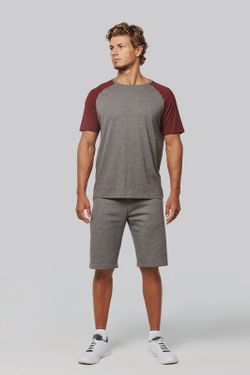 Zweifarbiges Triblend Sport-T-Shirt mit kurzen Ärmeln für Erwachsene