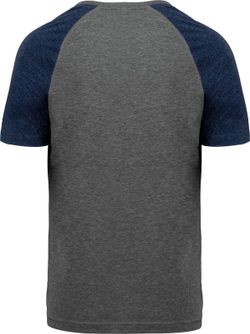 Zweifarbiges Triblend Sport-T-Shirt mit kurzen Ärmeln für Erwachsene