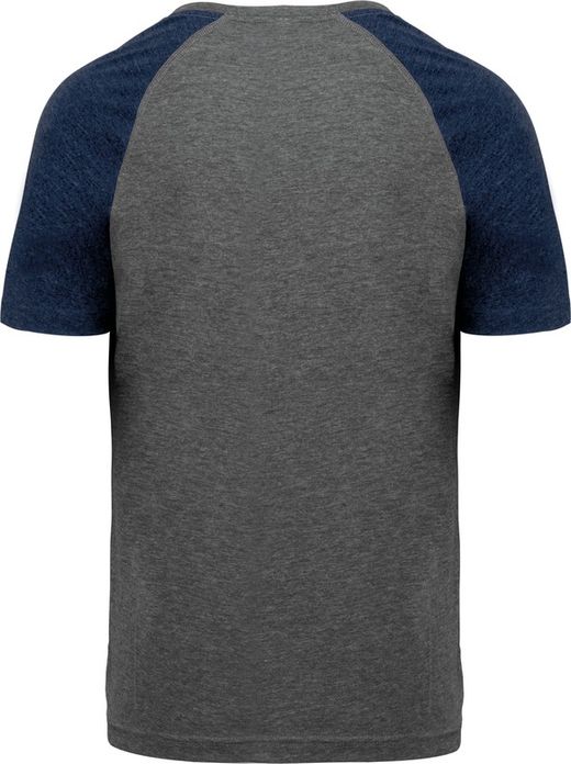 Zweifarbiges Triblend Sport-T-Shirt mit kurzen Ärmeln für Erwachsene