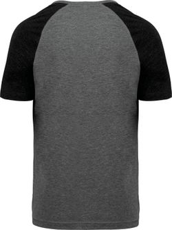 Zweifarbiges Triblend Sport-T-Shirt mit kurzen Ärmeln für Erwachsene