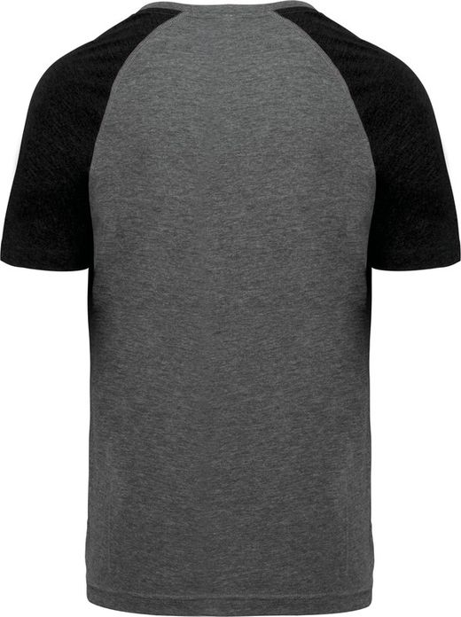 Zweifarbiges Triblend Sport-T-Shirt mit kurzen Ärmeln für Erwachsene