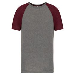 Zweifarbiges Triblend Sport-T-Shirt mit kurzen Ärmeln für Erwachsene