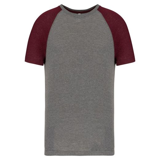 Zweifarbiges Triblend Sport-T-Shirt mit kurzen Ärmeln für Erwachsene