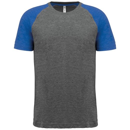 Zweifarbiges Triblend Sport-T-Shirt mit kurzen Ärmeln für Erwachsene