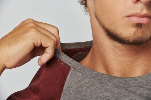 Zweifarbiges Triblend Sport-T-Shirt mit kurzen Ärmeln für Erwachsene