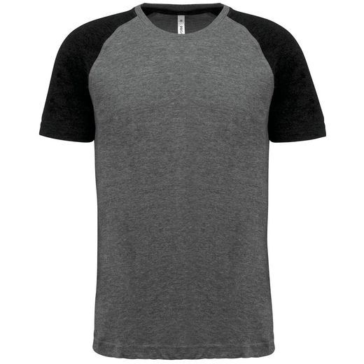 Zweifarbiges Triblend Sport-T-Shirt mit kurzen Ärmeln für Erwachsene