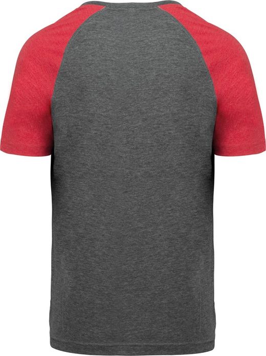 Zweifarbiges Triblend Sport-T-Shirt mit kurzen Ärmeln für Erwachsene