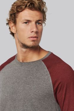 Zweifarbiges Triblend Sport-T-Shirt mit kurzen Ärmeln für Erwachsene