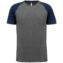 Zweifarbiges Triblend Sport-T-Shirt mit kurzen Ärmeln für Erwachsene