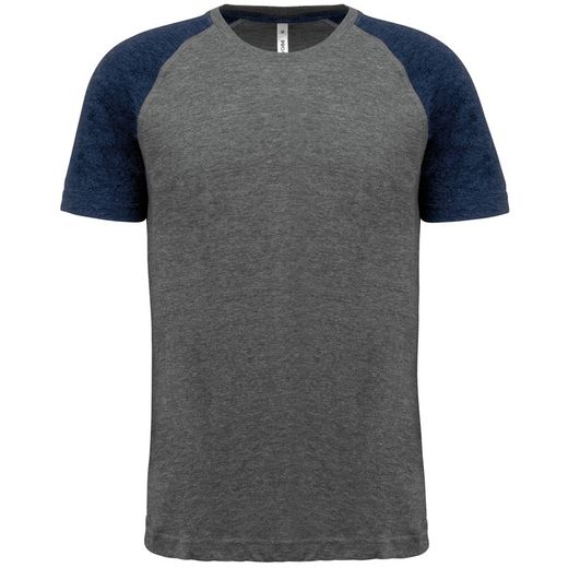 Zweifarbiges Triblend Sport-T-Shirt mit kurzen Ärmeln für Erwachsene