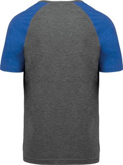 Zweifarbiges Triblend Sport-T-Shirt mit kurzen Ärmeln für Erwachsene