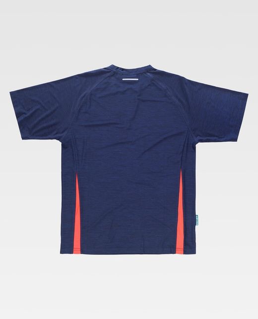 Camiseta combinada de manga corta en tejido técnico Marino / Rojo