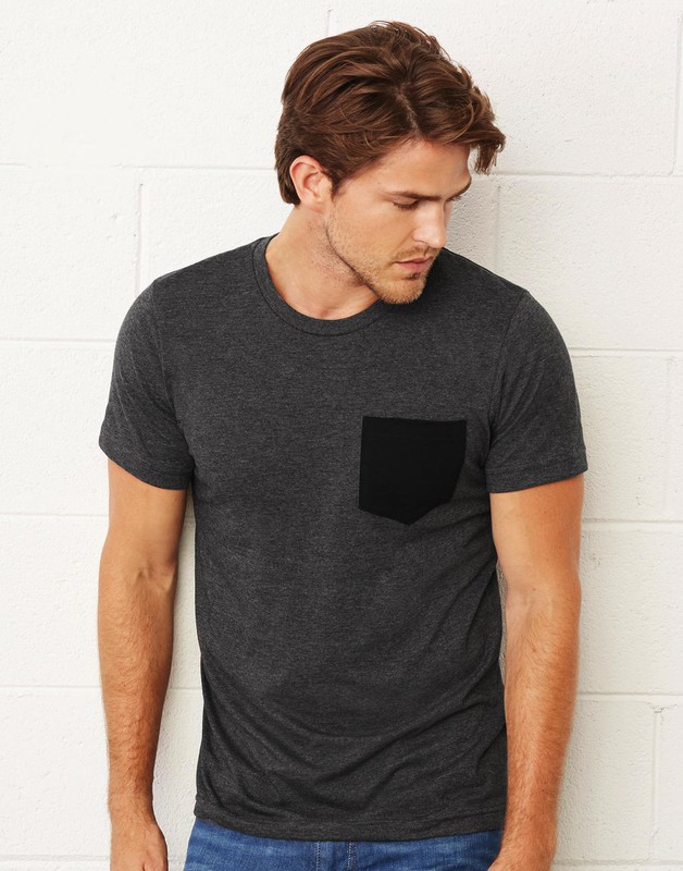 Combatiente coro textura Camiseta con bolsillo hombre — Maxport Vestuario Laboral