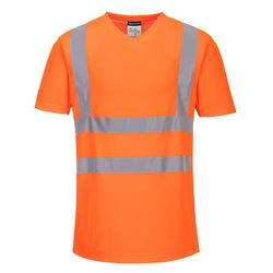 Camiseta con cuello en V e inserciones de malla