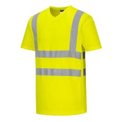 Camiseta con cuello en V e inserciones de malla
