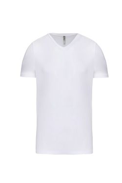 T-shirt com elastano decote em V Homem