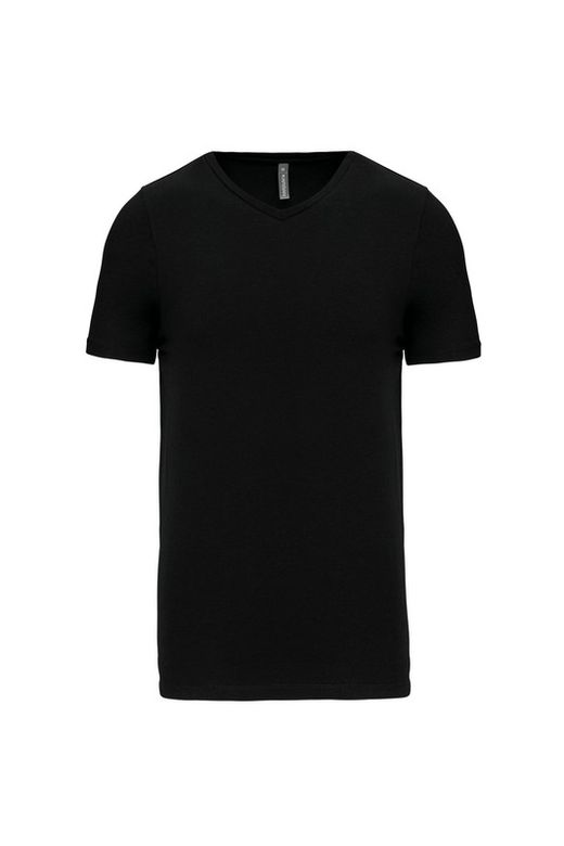 T-shirt com elastano decote em V Homem