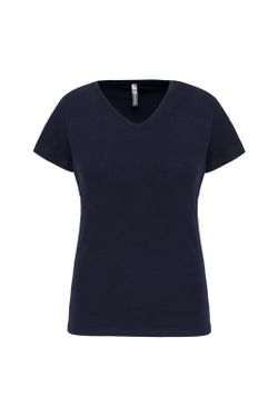 T-Shirt mit Elastane V-Ausschnitt Frau