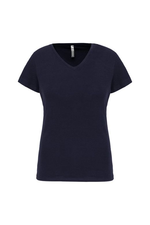 T-Shirt mit Elastane V-Ausschnitt Frau
