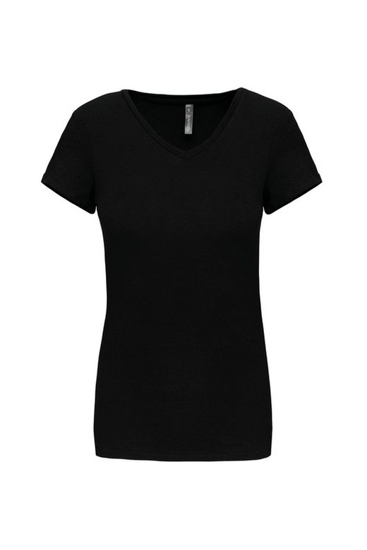 T-Shirt mit Elastane V-Ausschnitt Frau