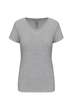 T-Shirt mit Elastane V-Ausschnitt Frau