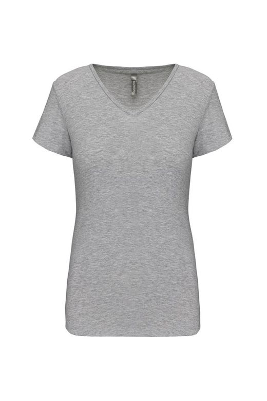 T-Shirt mit Elastane V-Ausschnitt Frau