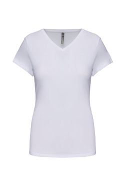 T-Shirt mit Elastane V-Ausschnitt Frau