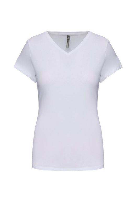T-Shirt mit Elastane V-Ausschnitt Frau