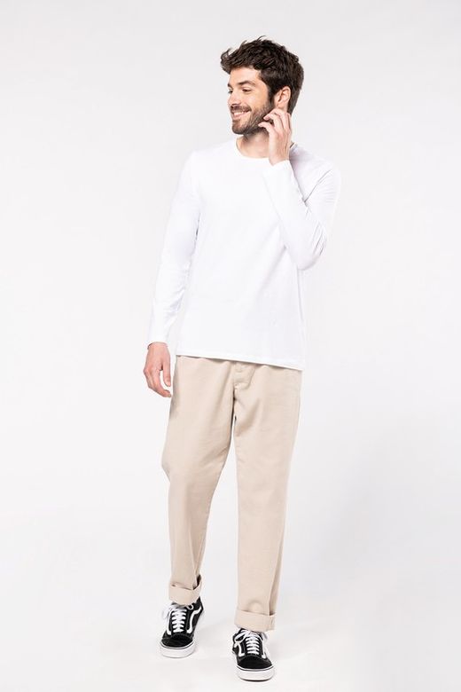 Camiseta masculina manga comprida elastano