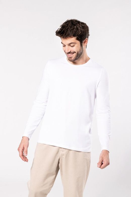 Camiseta masculina manga comprida elastano