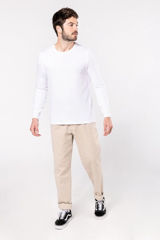 Camiseta masculina manga comprida elastano