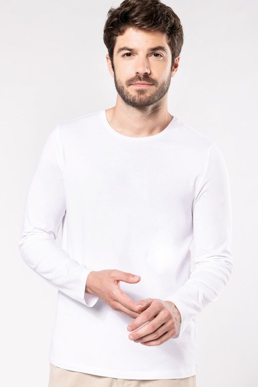 Camiseta masculina manga comprida elastano
