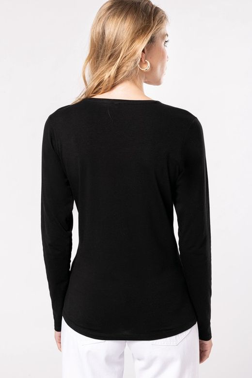 Camiseta Con Elastán Manga Larga Mujer