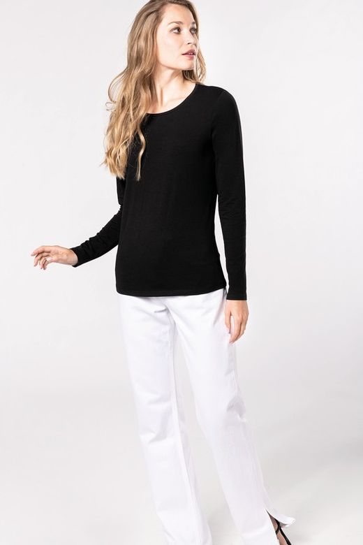 Camiseta Con Elastán Manga Larga Mujer