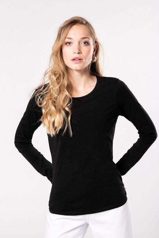 Camiseta Con Elastán Manga Larga Mujer