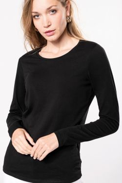 Camiseta Con Elastán Manga Larga Mujer