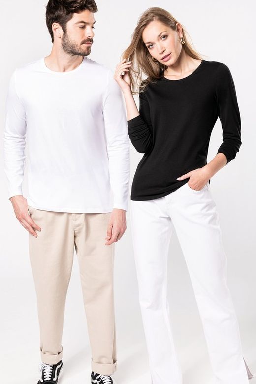 Camiseta Con Elastán Manga Larga Mujer