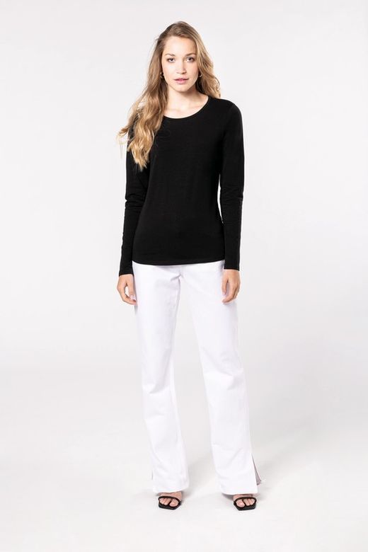 Camiseta Con Elastán Manga Larga Mujer