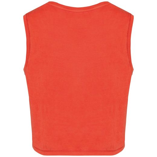 Umweltfreundliches ärmelloses Cropped Damen-T-Shirt