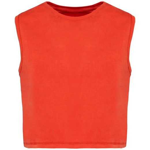 Umweltfreundliches ärmelloses Cropped Damen-T-Shirt