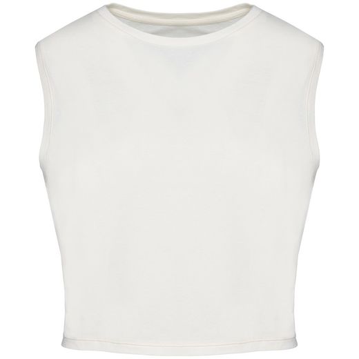 Umweltfreundliches ärmelloses Cropped Damen-T-Shirt