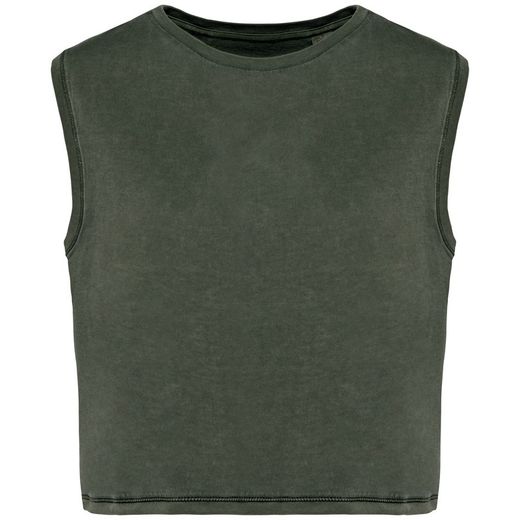 Umweltfreundliches ärmelloses Cropped Damen-T-Shirt