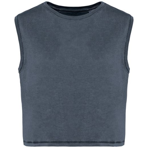 Umweltfreundliches ärmelloses Cropped Damen-T-Shirt