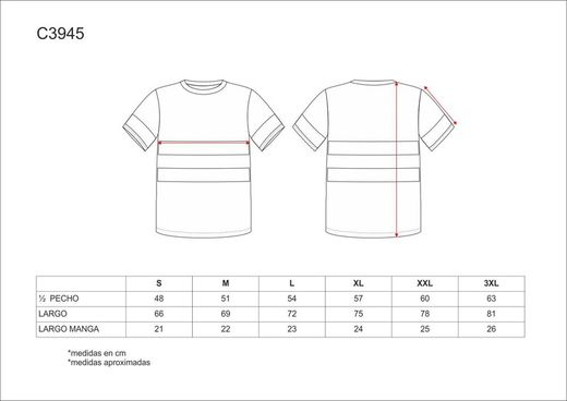 Box-Neck-T-Shirt, kurze Ärmel, reflektierende Bänder EN ISO 471: 2013 Yellow AV