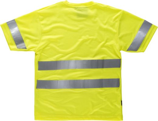 Box-Neck-T-Shirt, kurze Ärmel, reflektierende Bänder EN ISO 471: 2013 Yellow AV