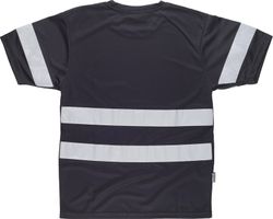 Box-Neck-T-Shirt, kurze Ärmel, reflektierende Bänder Schwarz